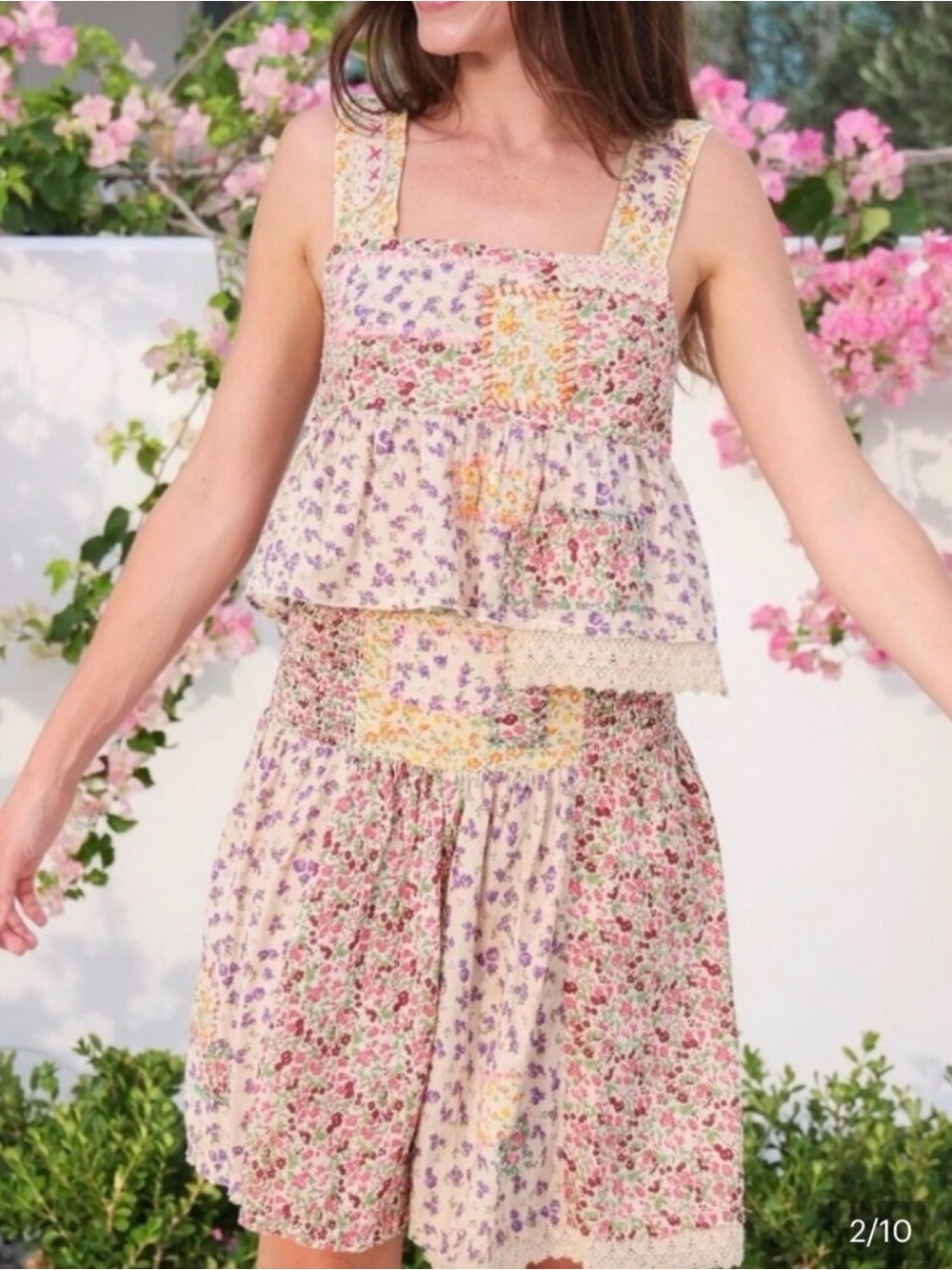 NEW Natural Life Patchwork Floral Convertible Mini Skirt / Top NWT!